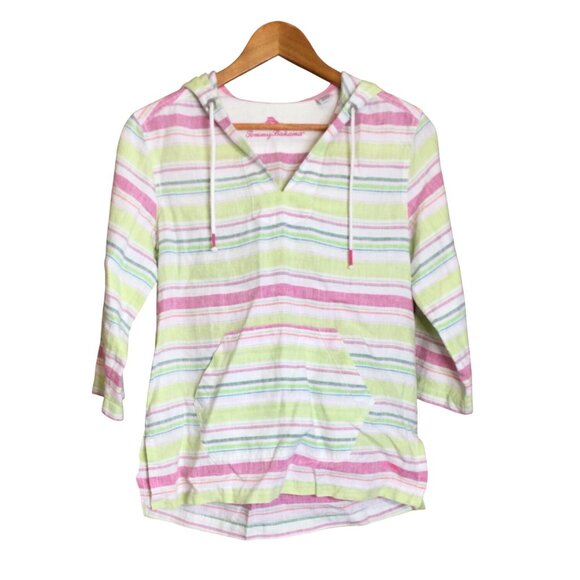 Tommy Bahama Multicolor Striped Hoodie Top - Picture 1 of 8